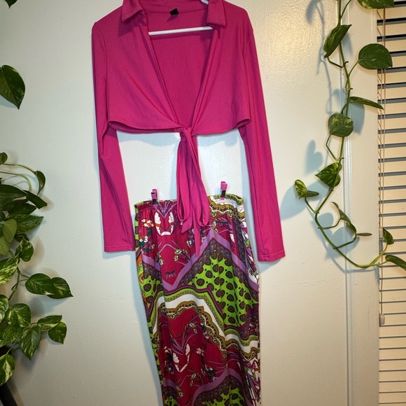 SHEIN Set Pink and Multicolor Skirt Set - Picture 2 of 3